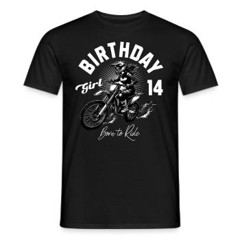Motocross Anniversaire Fille 14ème Anniversaire Femmes - T-shirt homme - noir - Devant - AI Model Male 178 light (178cm)