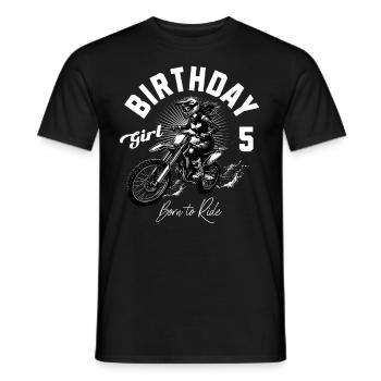 Motocross Anniversaire Fille 5ème Anniversaire Femmes - T-shirt homme - noir - Devant - AI Model Male 178 light (178cm)