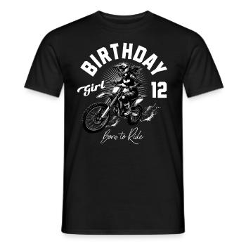 Motocross Anniversaire Fille 12ème Anniversaire Femmes - T-shirt homme - noir - Devant - AI Model Male 178 light (178cm)