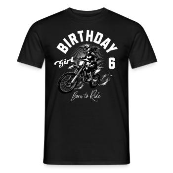 Motocross Anniversaire Fille 6ème Anniversaire - T-shirt homme - noir - Devant - AI Model Male 178 light (178cm)
