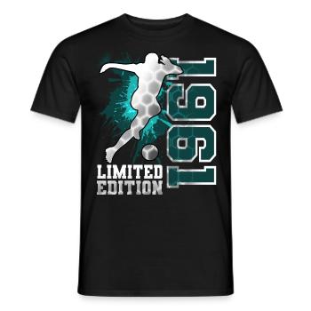 1961 Année de naissance Anniversaire Football - T-shirt homme - noir - Devant - AI Model Male 178 light (178cm)
