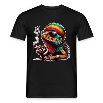Stoner Marihuanna Weed Highdelize Lézard Lézard Désherbage - T-shirt homme - noir - Devant - AI Model Male 178 light (178cm)