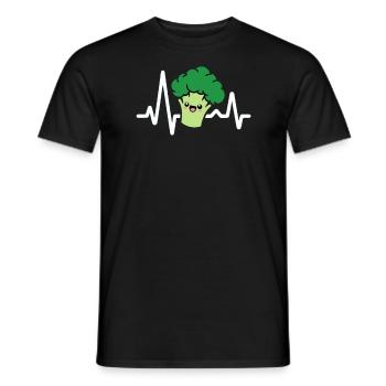 Broccoli ECG Heartbeat - Men's T-Shirt - black - Front - AI Model Male 178 light (178cm)