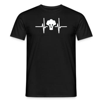 Battement de cœur ECG de chou-fleur - T-shirt homme - noir - Devant - AI Model Male 178 light (178cm)