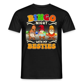 SOIRÉE BINGO AVEC MES MEILLEURS AMIS Bingo amusant - T-shirt homme - noir - Devant - AI Model Male 178 light (178cm)