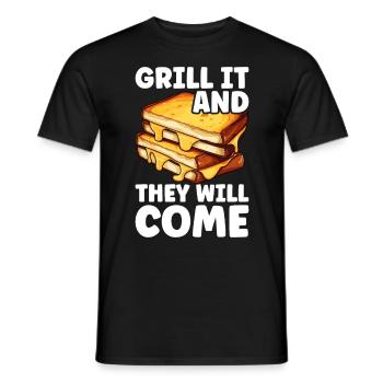 Grilled Cheese Grilled Cheese Foodie Cheese Sandwich - T-shirt homme - noir - Devant - AI Model Male 178 light (178cm)