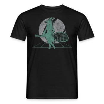 Raquette de joueur de tennis drôle - T-shirt homme - noir - Devant - AI Model Male 178 light (178cm)