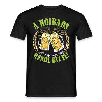 Münchner Volksfest A HOIBADS HENDL BITTE - Männer T-Shirt - Schwarz - Vorne - AI Model Male 178 light (178cm)