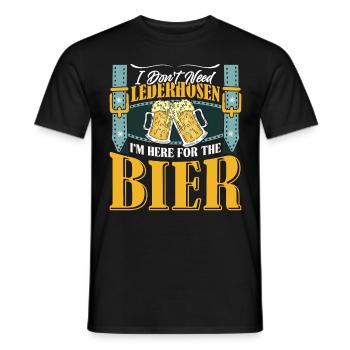 Munich Folk Festival DON'T NEED LEDERHOSEN HERE FOR - Men's T-Shirt - black - Front - AI Model Male 178 light (178cm)