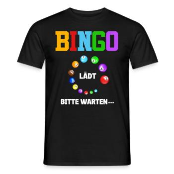 BINGO LÄDT BITTE WARTEN... Lustiges Bingospieler - Männer T-Shirt - Schwarz - Vorne - AI Model Male 178 light (178cm)