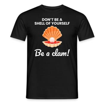 Clam Shell Seashells Collector Beachcomber Beach - Men's T-Shirt - black - Front - AI Model Male 178 light (178cm)
