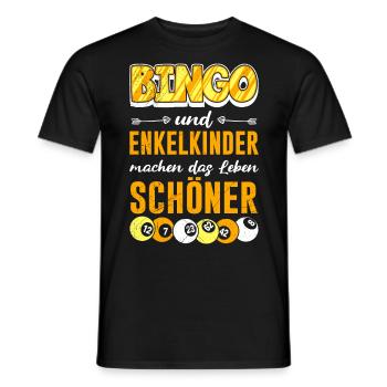 BINGO UND ENKELKINDER MACHEN LEBEN SCHÖNER - Männer T-Shirt - Schwarz - Vorne - AI Model Male 178 light (178cm)