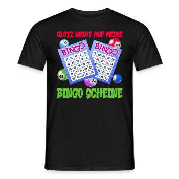 Bingo GLOTZ NICHT AUF MEINE BINGO SCHEINE Lustig - Männer T-Shirt - Schwarz - Vorne - AI Model Male 178 light (178cm)