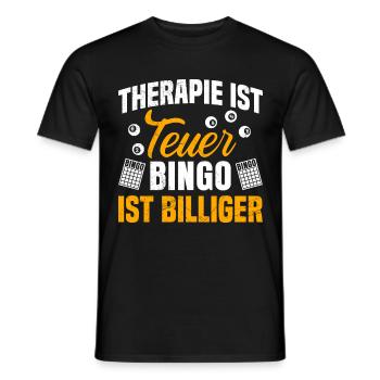 Bingospieler THERAPIE IST TEUER BINGO IST BILLIGER - Männer T-Shirt - Schwarz - Vorne - AI Model Male 178 light (178cm)