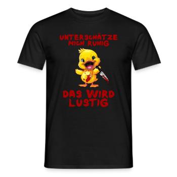 Sous-estime-moi Canard tranquille avec couteau Halloween - T-shirt homme - noir - Devant - AI Model Male 178 light (178cm)