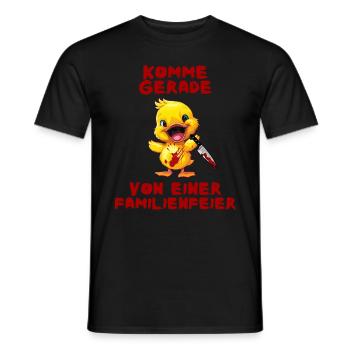 Fête de famille - Canard au couteau Halloween - T-shirt homme - noir - Devant - AI Model Male 178 light (178cm)