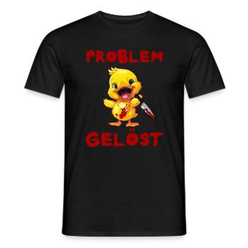 Problème résolu - Canard avec couteau Halloween - T-shirt homme - noir - Devant - AI Model Male 178 light (178cm)