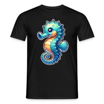 Seepferd - Männer T-Shirt - Schwarz - Vorne - AI Model Male 178 light (178cm)