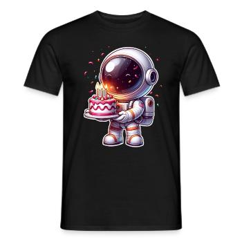 Astronaut Birthday - Men's T-Shirt - black - Front - AI Model Male 178 light (178cm)