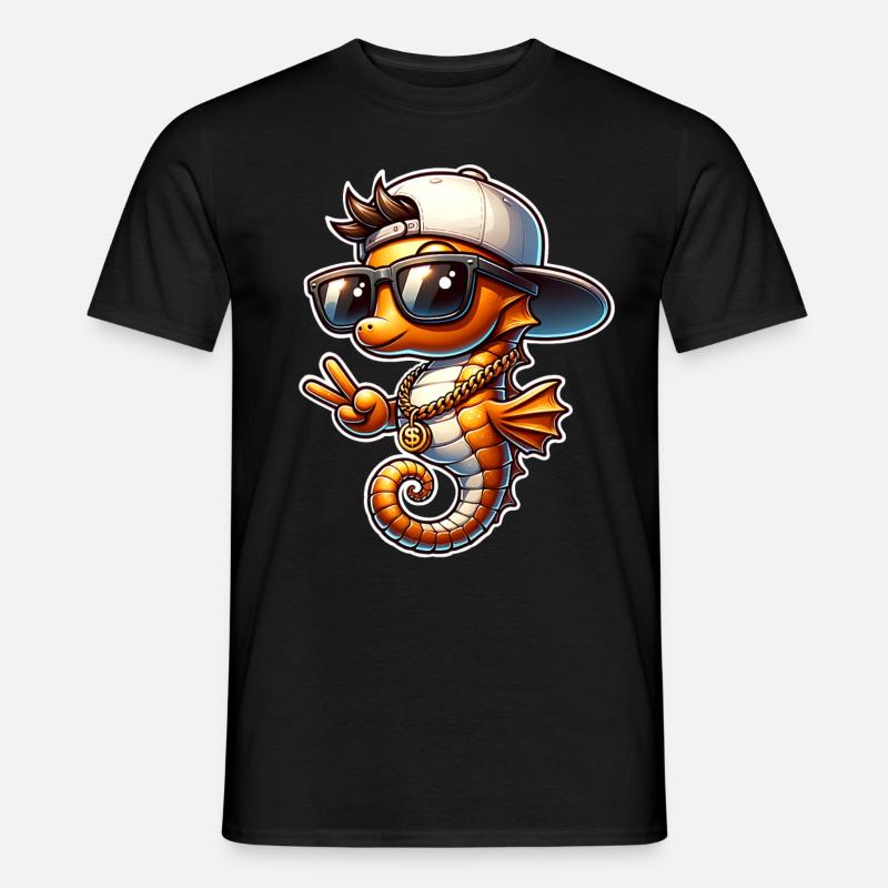Seepferd Cool - Männer T-Shirt - Schwarz