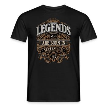 2013 Septembre Naissance Anniversaire Année de naissance - T-shirt homme - noir - Devant - AI Model Male 178 light (178cm)