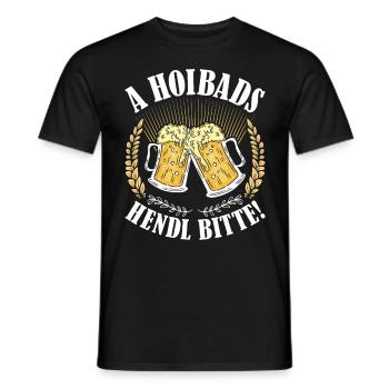 Münchner Volksfest A HOIBADS HENDL BITTE - Männer T-Shirt - Schwarz - Vorne - AI Model Male 178 light (178cm)