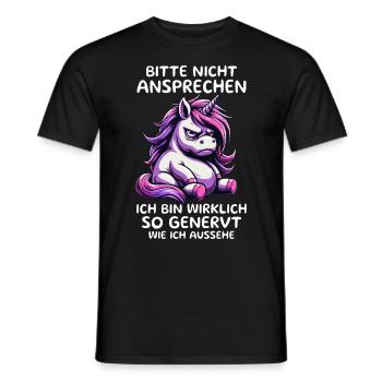Bitte Nicht Ansprechen Ich Bin Wirklich So Genervt - Männer T-Shirt - Schwarz - Vorne - AI Model Male 178 light (178cm)