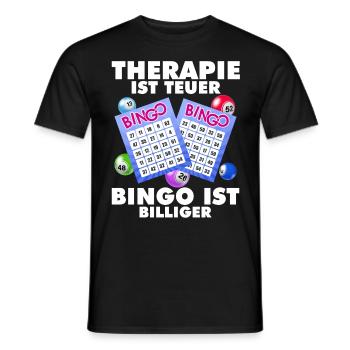 Bingo THERAPY IS EXPENSIVE BINGO IS CHEAPER - Men's T-Shirt - black - Front - AI Model Male 178 light (178cm)