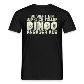 Bingospieler SO SIEHT EIN RICHTIG TOLLER BINGO - Männer T-Shirt - Schwarz - Vorne - AI Model Male 178 light (178cm)