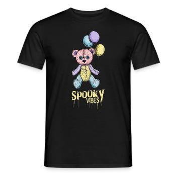 Zerfetzter Teddybär mit Ballons Halloween Design - Männer T-Shirt - Schwarz - Vorne - AI Model Male 178 light (178cm)