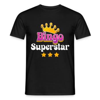 Bingo Player BINGO SUPERSTAR Fun Bingo - Men's T-Shirt - black - Front - AI Model Male 178 light (178cm)