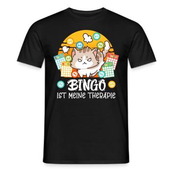 BINGO IST MEINE THERAPIE Lustiges Bingo - Männer T-Shirt - Schwarz - Vorne - AI Model Male 178 light (178cm)