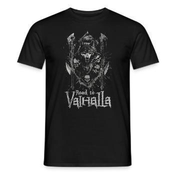 Sinister Wolf Road vers Valhalla Design - T-shirt homme - noir - Devant - AI Model Male 178 light (178cm)