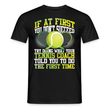 Funny Tennis Player Racket Coach - Männer T-Shirt - Schwarz - Vorne - AI Model Male 178 light (178cm)
