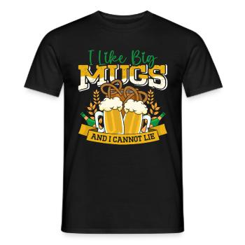 Münchner Volksfest I LIKE BIG MUGS AND CANNOT LIE - Männer T-Shirt - Schwarz - Vorne - AI Model Male 178 light (178cm)