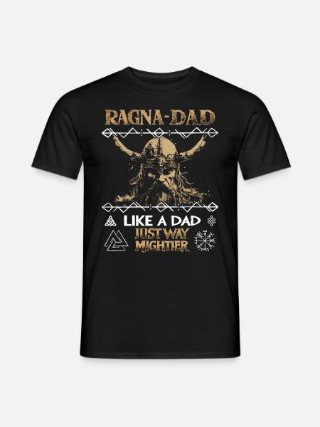 RAGNA-DAD Mächtiger Wikinger für Vatertag - Mænd T-shirt - sort