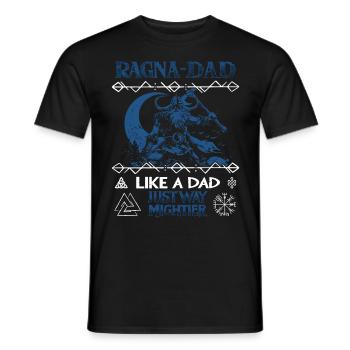 RAGNA-DAD Vikings sous la lune pour la fête des pères - T-shirt homme - noir - Devant - AI Model Male 178 light (178cm)