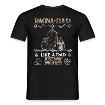 RAGNA-DAD Père viking avec enfants pour la fête des pères - T-shirt homme - noir - Devant - AI Model Male 178 light (178cm)