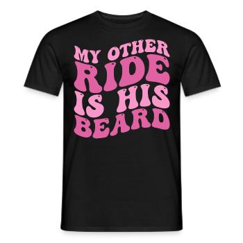 My Other Ride Is His Beard Tees Groovy Beard Lover - T-shirt homme - noir - Devant - AI Model Male 178 light (178cm)