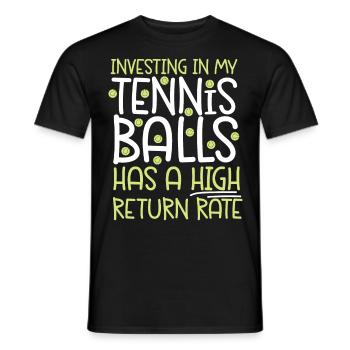Funny Tennis Player Racket Pun - Men's T-Shirt - black - Front - AI Model Male 178 light (178cm)
