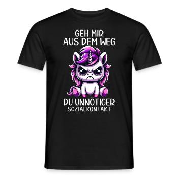 Get out of my way, you unnecessary social contact - Men's T-Shirt - black - Front - AI Model Male 178 light (178cm)