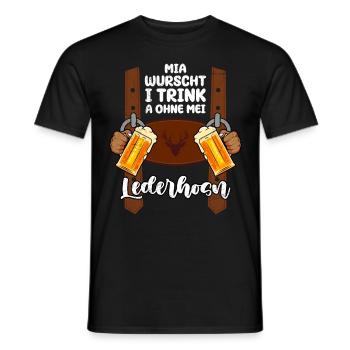 Je bois de la bière Bayern même sans lederhosen - T-shirt homme - noir - Devant - AI Model Male 178 light (178cm)
