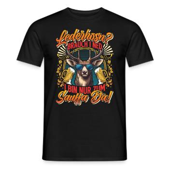 LEATHER TROUSERS? I DON'T NEED TO DRINK THERE - Men's T-Shirt - black - Front - AI Model Male 178 light (178cm)