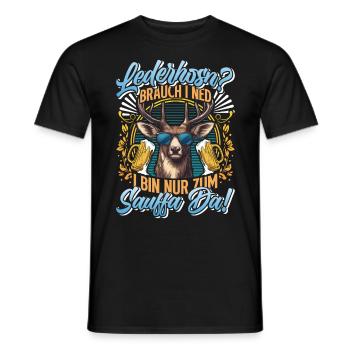 LEATHER TROUSERS? I DON'T NEED TO DRINK THERE - Men's T-Shirt - black - Front - AI Model Male 178 light (178cm)