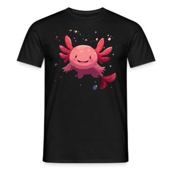 Cute Kawaii Axolotl Underwater for Fans - Men's T-Shirt - black - Front - AI Model Male 178 light (178cm)