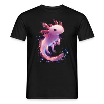 Mystical Glowing Axolotl for Animal Lovers - Men's T-Shirt - black - Front - AI Model Male 178 light (178cm)