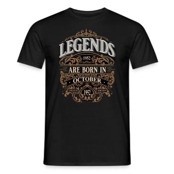 1952 Octobre Né Anniversaire Année Naissance - T-shirt homme - noir - Devant - AI Model Male 178 light (178cm)