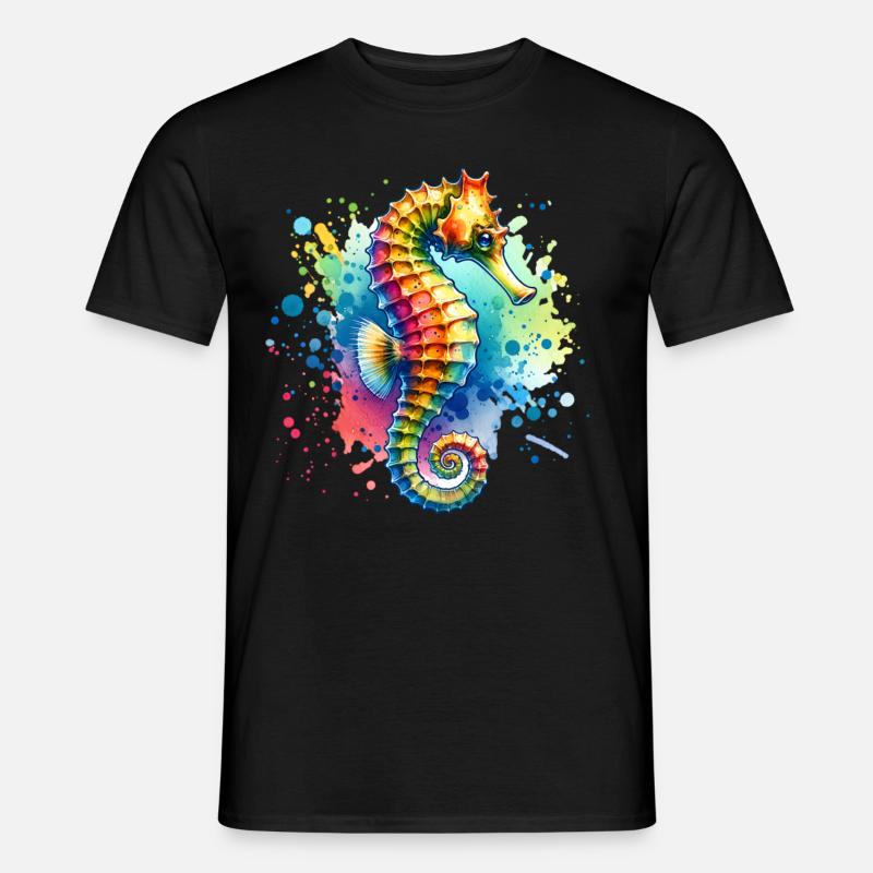 Seepferd Seepferdchen - Männer T-Shirt - Schwarz