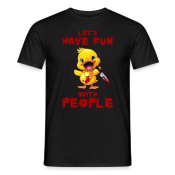 Duck with Knife - Gruselig Lustiger Halloween Look - Männer T-Shirt - Schwarz - Vorne - AI Model Male 178 light (178cm)