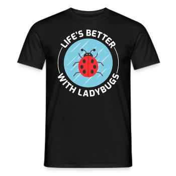 Ladybugs Insect Collector Entomology - Men's T-Shirt - black - Front - AI Model Male 178 light (178cm)